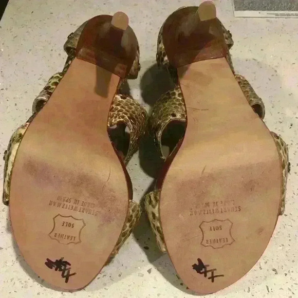 Stuart Weitzman Roccia Serpent Leather Pumps - Picture 10 of 12